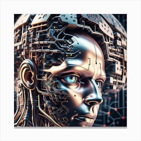 Cyborg Head 36 Canvas Print