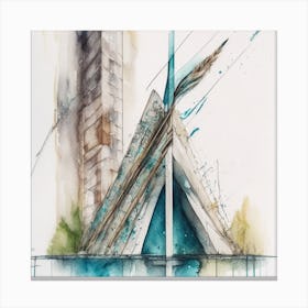 Watercolor Of A Building Canvas Print