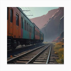 Train In The Mountains 2 Canvas Print