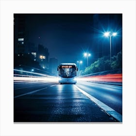 Bus Gasoline Urban Move Background Black Modern Europa Car Twilight Light Lamp Life Obs (12) Canvas Print