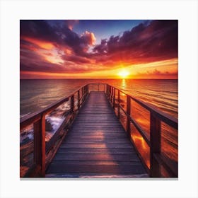 Sunset On The Pier Canvas Print