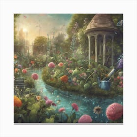 Watering The Dream Garden Art Print 1 Canvas Print