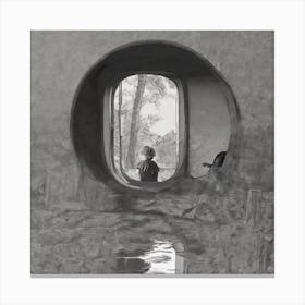 Child In A Window Canvas Print