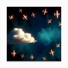 Airplanes In The Sky 3 Canvas Print