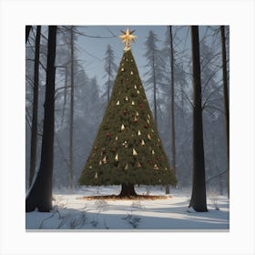 Christmas Tree In The Woods 4 Canvas Print