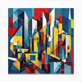 Modern Skyscrapers Fragmented Cubism Style Canvas Print