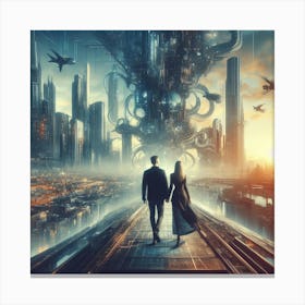 Futuristic City 13 Canvas Print