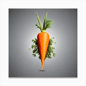 Carrot On A Gray Background 1 Canvas Print