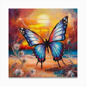 Butterfly At Sunset 5 Canvas Print