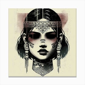 Woman With A Headdress Canvas Print