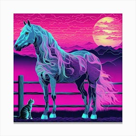 Horse Pink Sunset Canvas Print