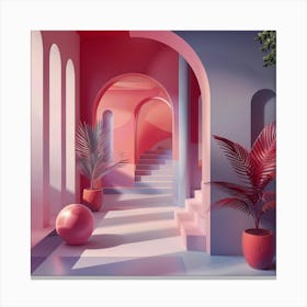 Pink And Purple Hallway Canvas Print