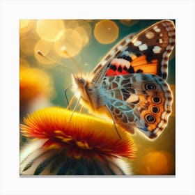 Butterfly On A Flower 5 Canvas Print