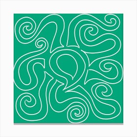 Green Octopus Canvas Print