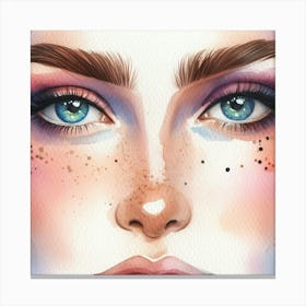 Watercolor Of A Woman'S Face 27 Canvas Print