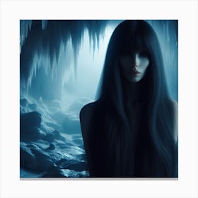 Dark Cave Woman Canvas Print