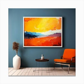 Mock Up Canvas Framed Art Gallery Wall Mounted Textured Print Abstract Landscape Portrait (2) Canvas Print