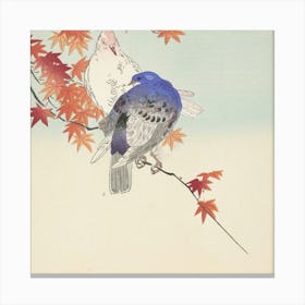 Japanese Ukiyo-E Doves On A Branch Canvas Print