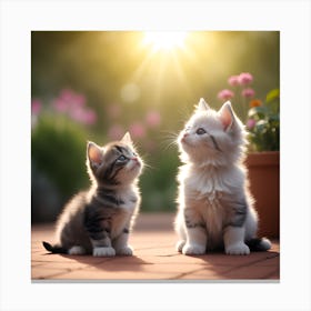 Adorable Puppy and Kitten Playdate Canvas Print