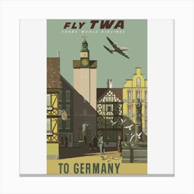 Fly Twa To Germany Canvas Print