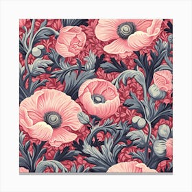 Vintage Floral Poppies Canvas Print