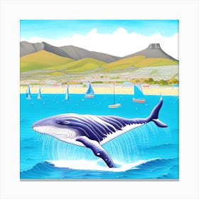 Whale In Cape Town Canvas Print