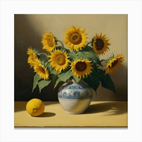 Sunflowers In A Vase 6 Canvas Print