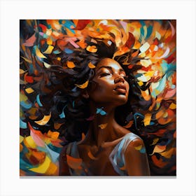 Woman With Colorful Hair 10 Canvas Print