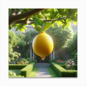 Lemon Tree In The Garden 2 Canvas Print