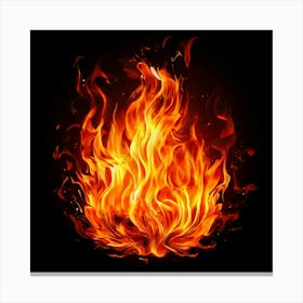 Flames On Black Background 76 Canvas Print