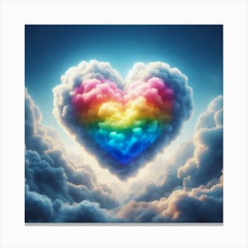 InTheSkyA Rainbow Heart, a beautiful and unique phenomenon that occurs when the sun's rays hit water droplets in the air at just the right angle, creating a colorful and awe-inspiring sight that can be seen from the ground Canvas Print