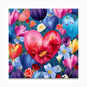 Heart Of Flowers Canvas Print