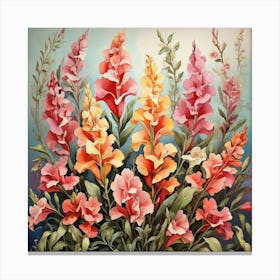 Flower Motif Painting Snapdragon Art Print 0 Canvas Print