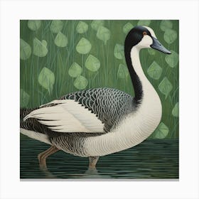 Ohara Koson Inspired Bird Painting Goose 3 Square Canvas Print