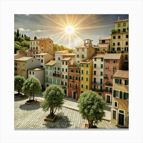 Colorful Italian Town Canvas Print