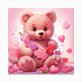 Valentine Teddy Bear Canvas Print