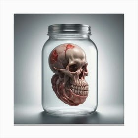 Skull In Jar 1 Canvas Print