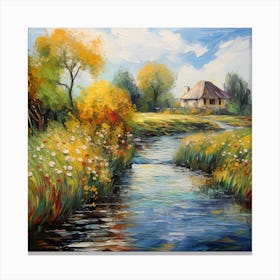 Lush Haven in Brushstrokes Canvas Print