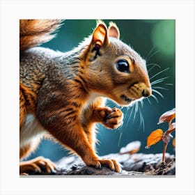 Squirrel On A Branch Canvas Print