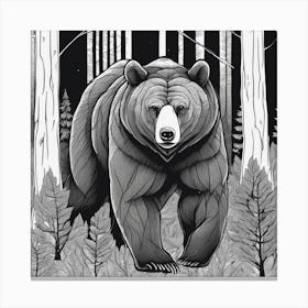 Bear In Forest (26) Canvas Print