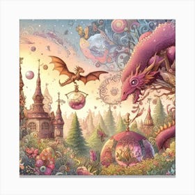Dragons And Castles Canvas Print