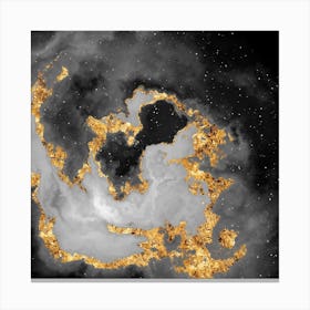 100 Nebulas in Space with Stars Abstract in Black and Gold n.051 Canvas Print