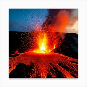 Firefly Dynamic Eruption Of Molten Lava With Fiery Colors 96643 (2) Canvas Print