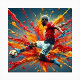 Soccer Player Kicking A Ball 1 Canvas Print