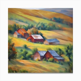 Barns On The Hill Canvas Print