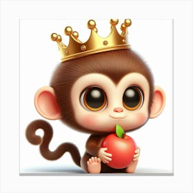 Monkey With A Crown Canvas Print