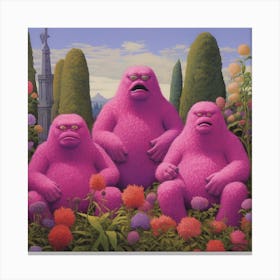 Pink Monsters Canvas Print