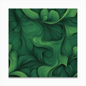 Abstract Green Leaves Canvas Print