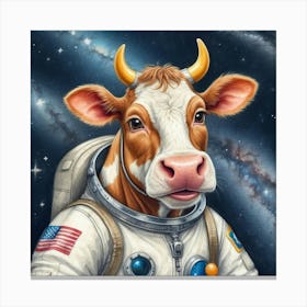 Cow In Space 12 Canvas Print