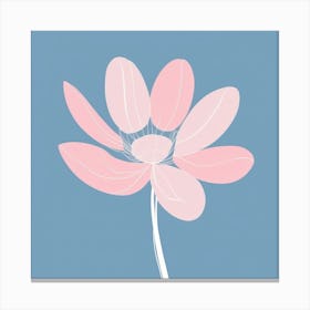 A White And Pink Flower In Minimalist Style Square Composition 548 Canvas Print